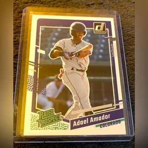 Adael Amador 2023 Donruss Rated Prospect Rookie Card-Colorado